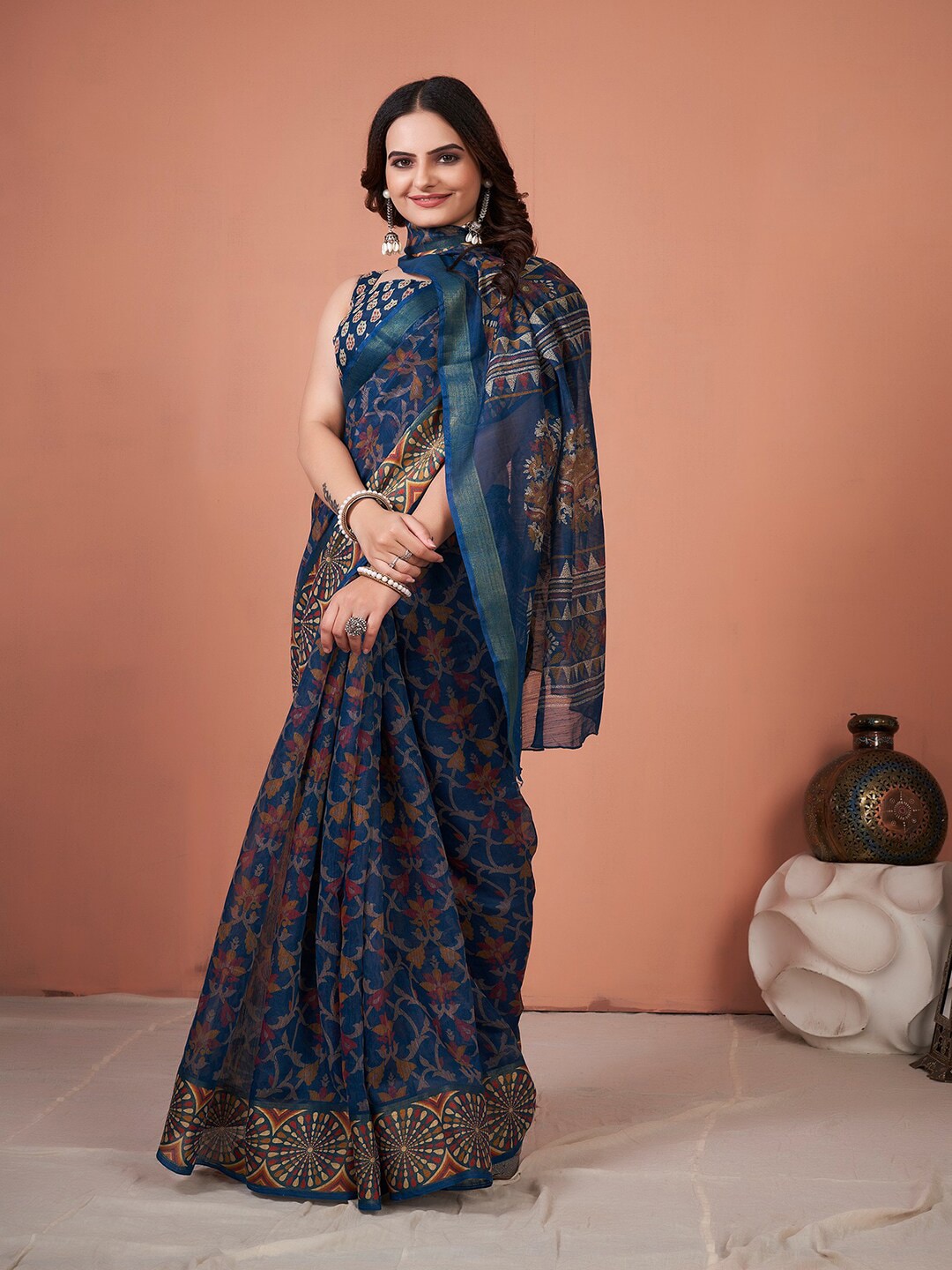 Saree Mall Floral Printed Sarees - Distacart