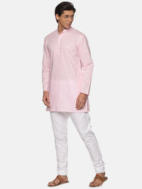 Thumbnail for Sethukrishna Mens Pink Pure Cotton Kurta with Pyjamas - Distacart