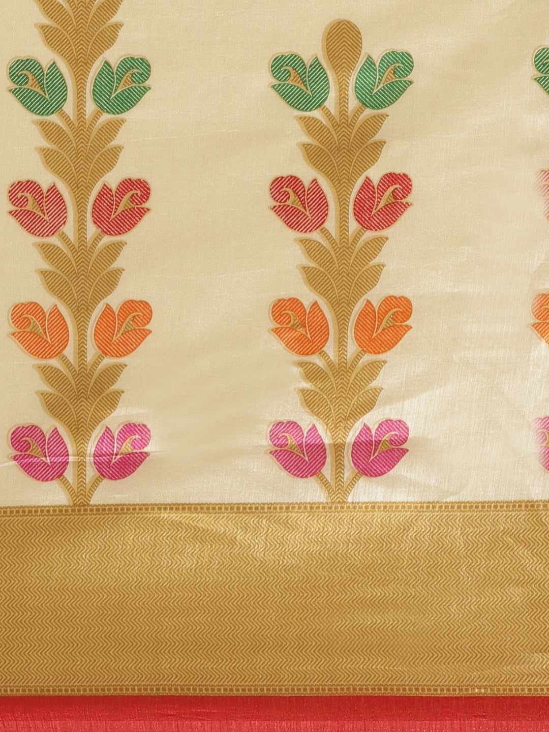 Saree Mall Beige & Cream-Coloured Printed Saree - Distacart