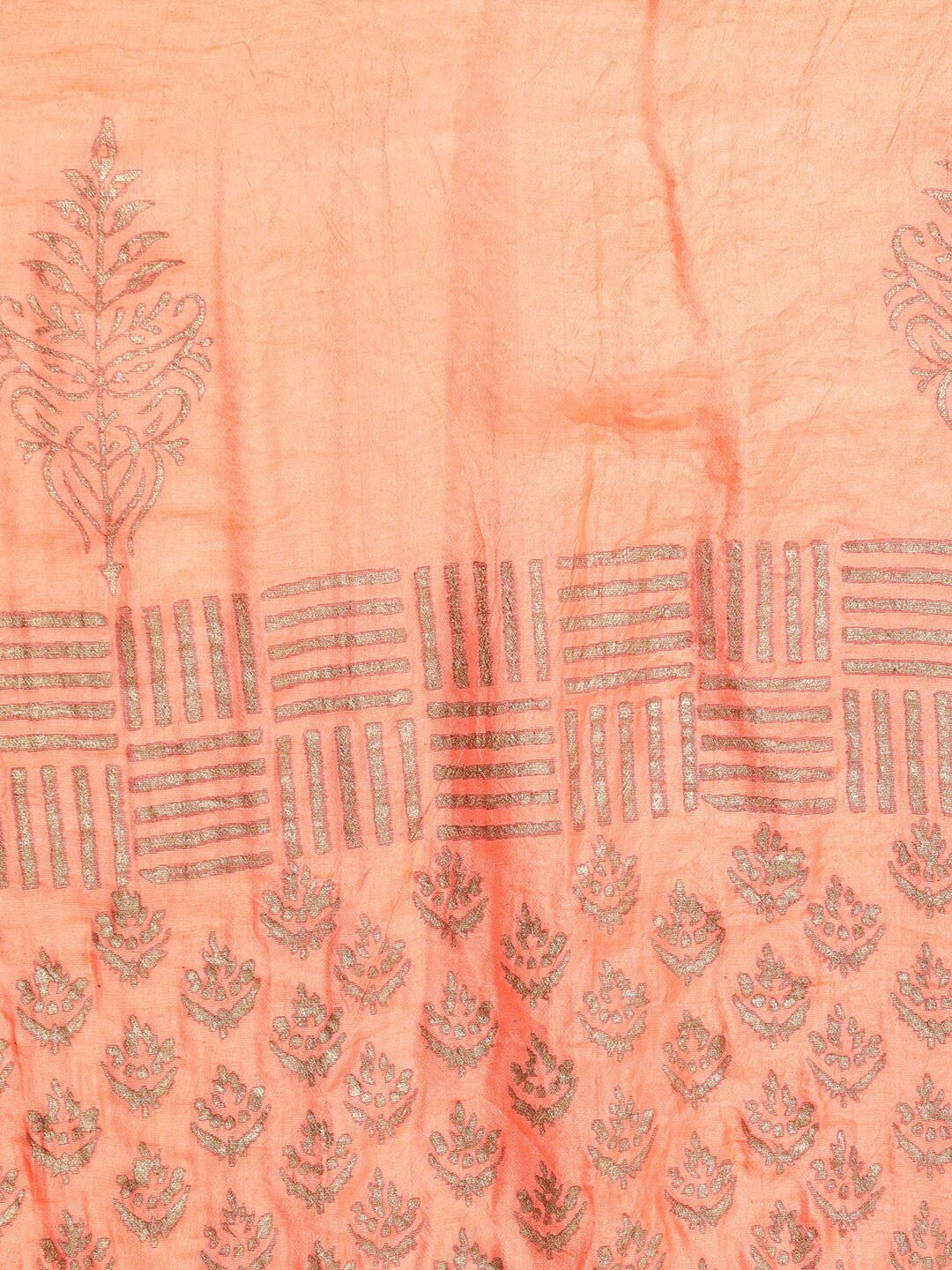 HERE&NOW Ethnic Motifs Printed Thread Work Angrakha Kurta with Palazzos & Dupatta - Distacart