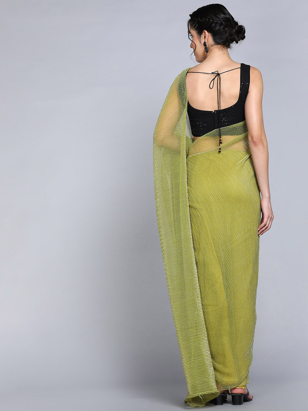 Kalini Shimmer Zari Lycra Saree - Distacart
