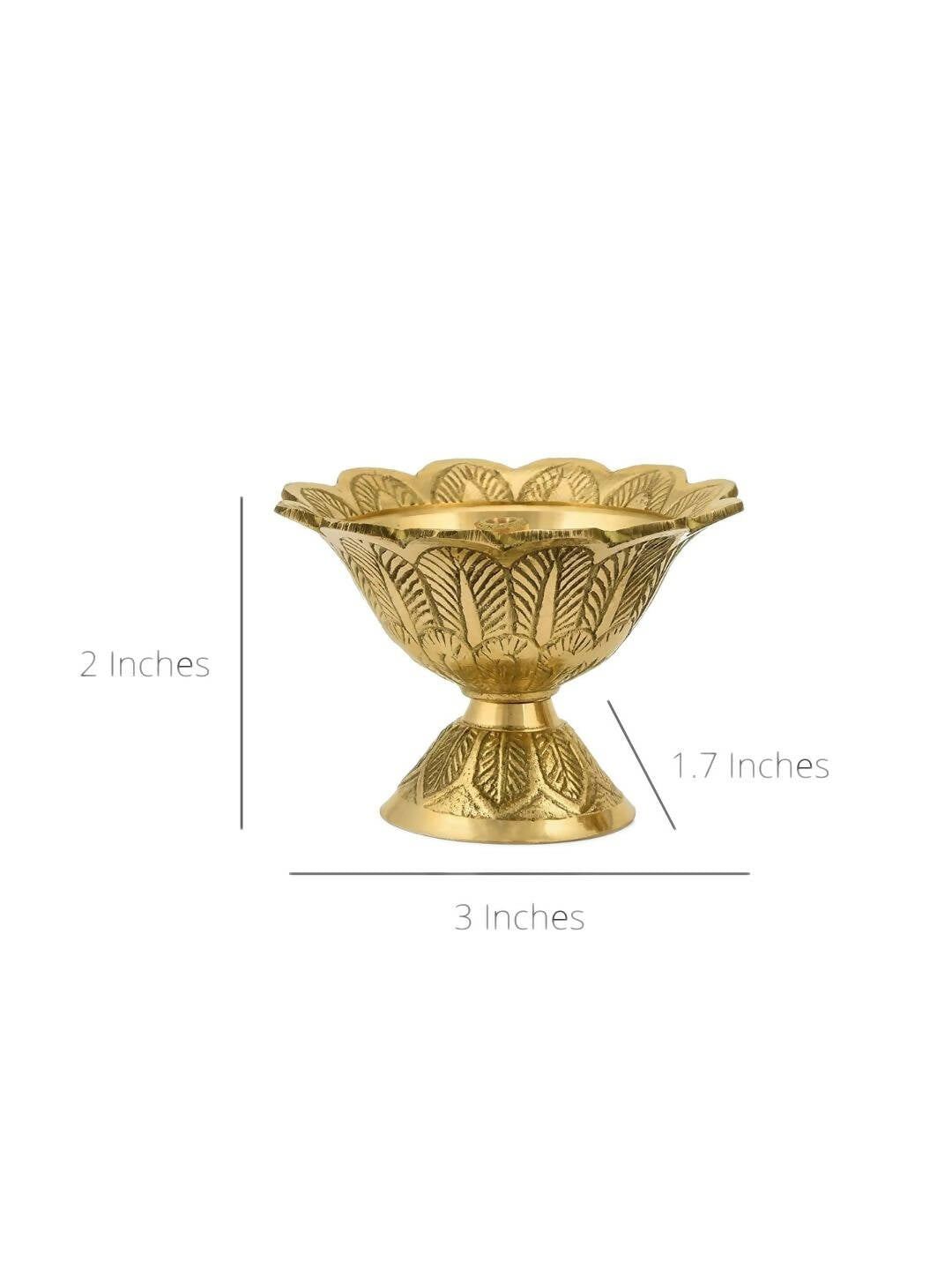CraftVatika Gold-Toned Brass Engraved Diya - Distacart