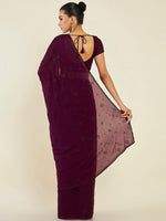 Thumbnail for Soch Beads And Stones Embellished Pure Chiffon Heavy Work Saree - Distacart