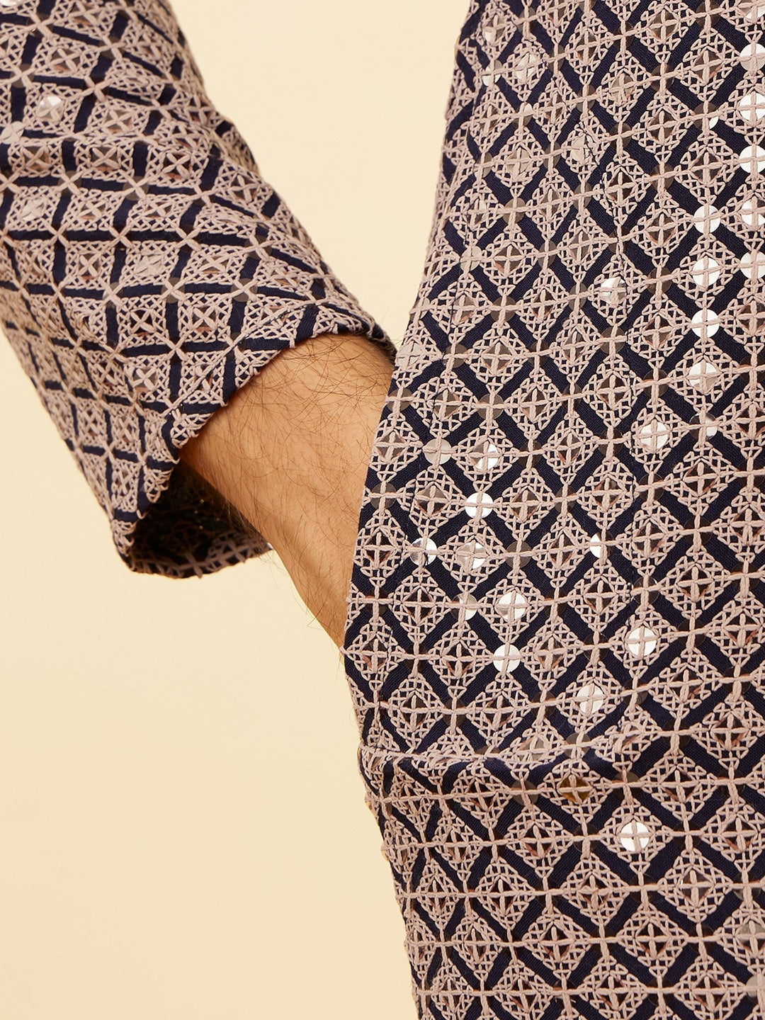 Manyavar Ethnic Motifs Embroidered Sequinned Kurta With Churidar - Distacart