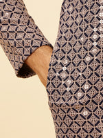 Thumbnail for Manyavar Ethnic Motifs Embroidered Sequinned Kurta With Churidar - Distacart