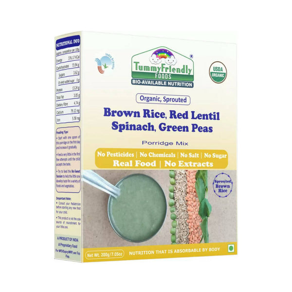 TummyFriendly Foods Stage3 Sprouted Ragi, Brown Rice, Oats, Sathu Maavu, Pulses, Vegetables & Fruit Porridge Mixes For 8 Months - Distacart