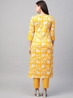Thumbnail for Kalini Floral Printed Straight Kurta With Trousers - Distacart