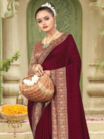 Thumbnail for Kalini Zari Embroidered Kanjeevaram Saree - Distacart
