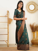 Thumbnail for Kalini Woven Design Ethnic Motifs Zari Banarasi Saree - Distacart