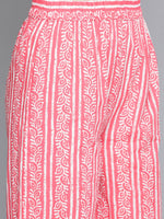 Thumbnail for HERE&NOW Women Ethnic Motifs Printed Empire Pure Cotton Kurta With Palazzos - Distacart