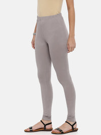 Thumbnail for Souchii Women Grey Solid Slim-Fit Churidar-Length Leggings - Distacart