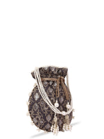 Thumbnail for Masq Black & White Pearl & Sequinned Work Embellished Potli Clutch - Distacart