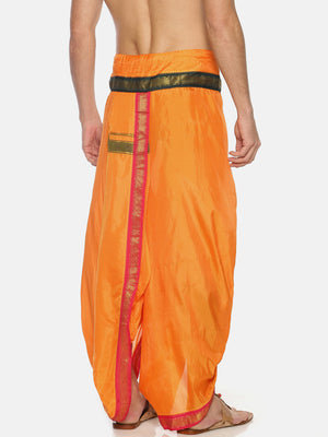Sethukrishna Men Orange Solid Readymade Dhoti Pant - Distacart