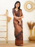 Thumbnail for Kalini Ethnic Motifs Woven Design Zari Banarasi Saree - Distacart
