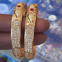 Thumbnail for Mominos Fashion Trendy Gold Plated With American Diamond Bangles Online