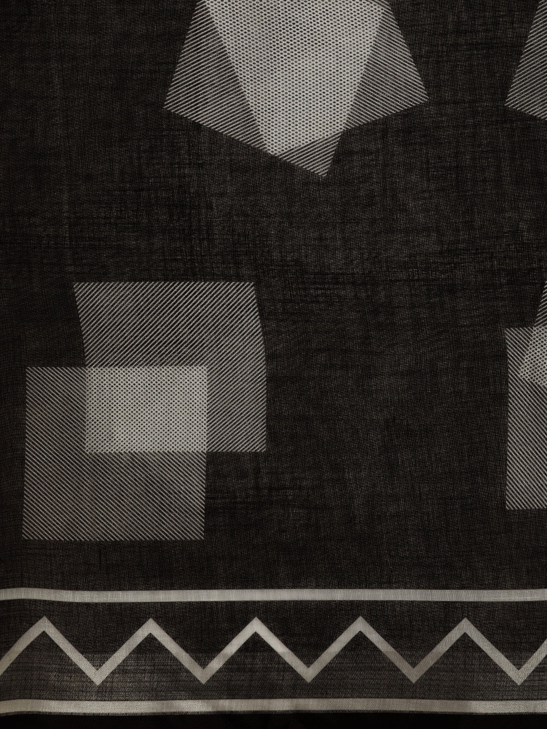 Sangria Black Printed Pure Linen Saree - Distacart