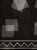 Thumbnail for Sangria Black Printed Pure Linen Saree - Distacart