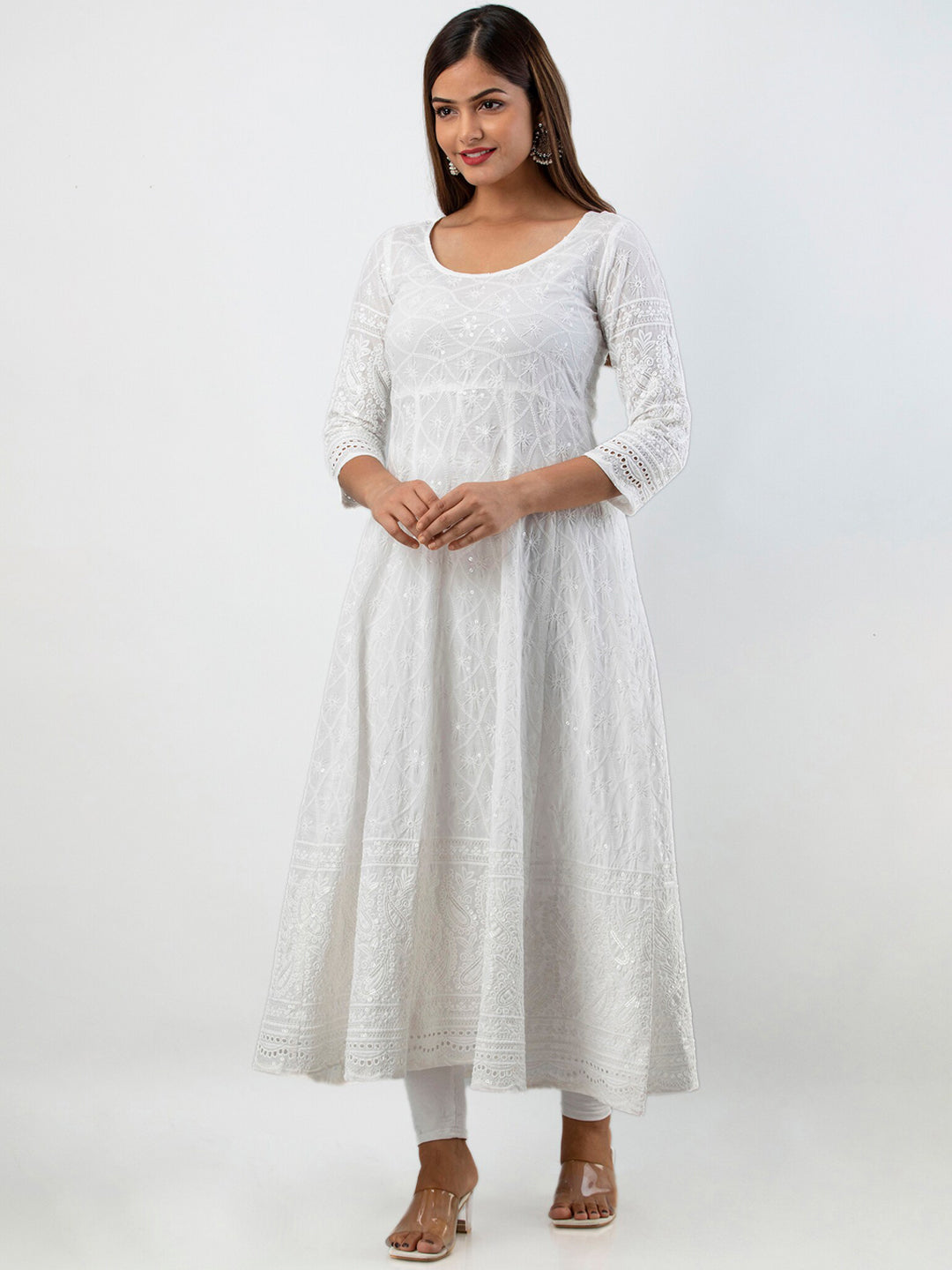 Kalini Women Ethnic Motifs Thread Work Floral Anarkali Kurta - Distacart