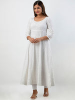 Thumbnail for Kalini Women Ethnic Motifs Thread Work Floral Anarkali Kurta - Distacart