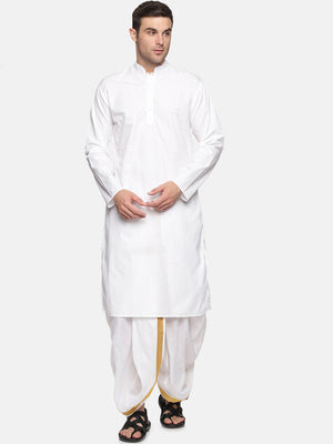 Sethukrishna Men White Pure Cotton Kurta with Pyjamas - Distacart