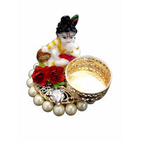 Thumbnail for Little Krishna Candle with White Beads Kumkum Holder - Distacart