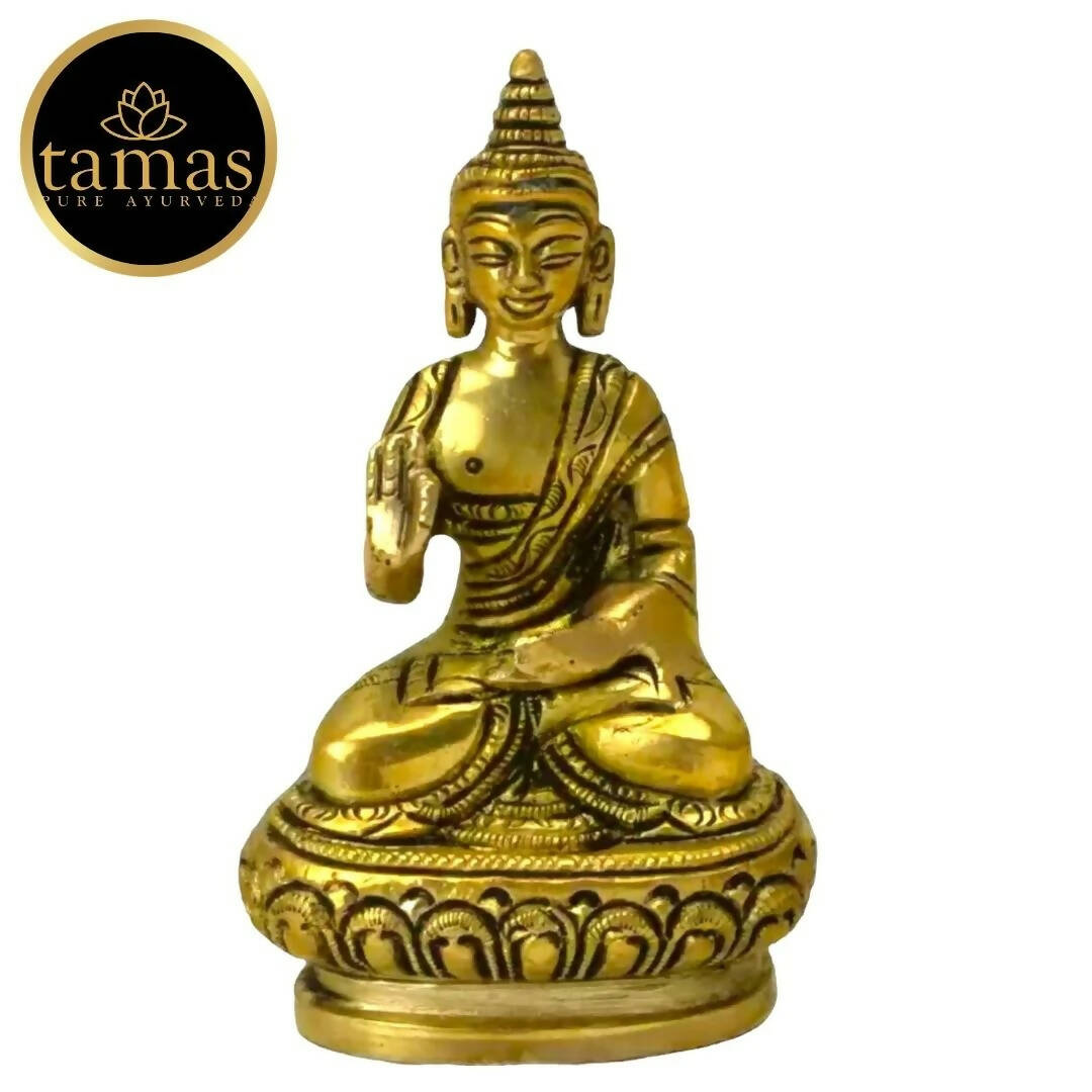 Tamas Brass Buddha Idol Decorative Showpiece (Golden) - Distacart