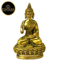 Thumbnail for Tamas Brass Buddha Idol Decorative Showpiece (Golden) - Distacart