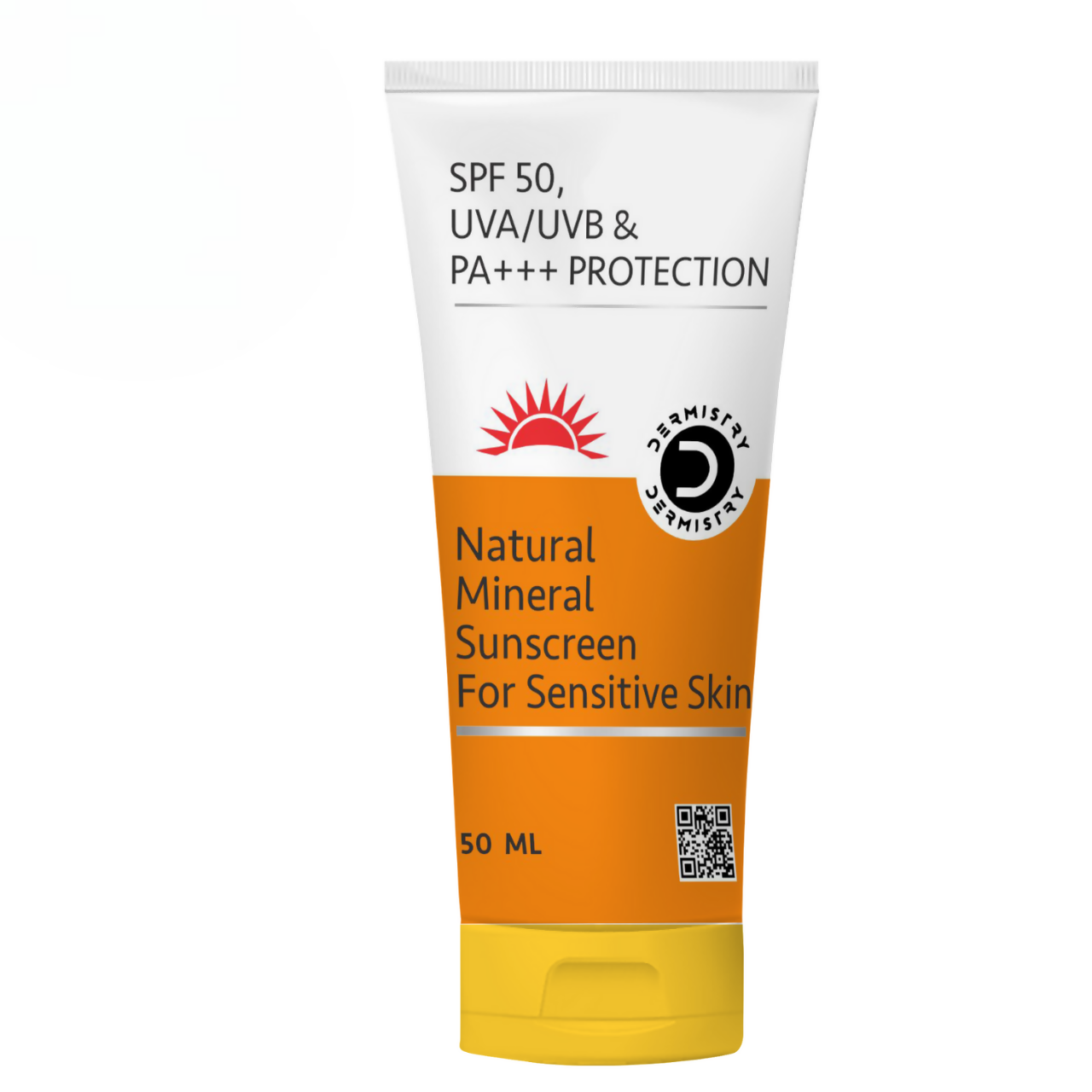 Dermistry Natural Mineral Sunscreen for Sensitive Skin & Children SPF 50 UVA UVB PA+++ Protection - Distacart