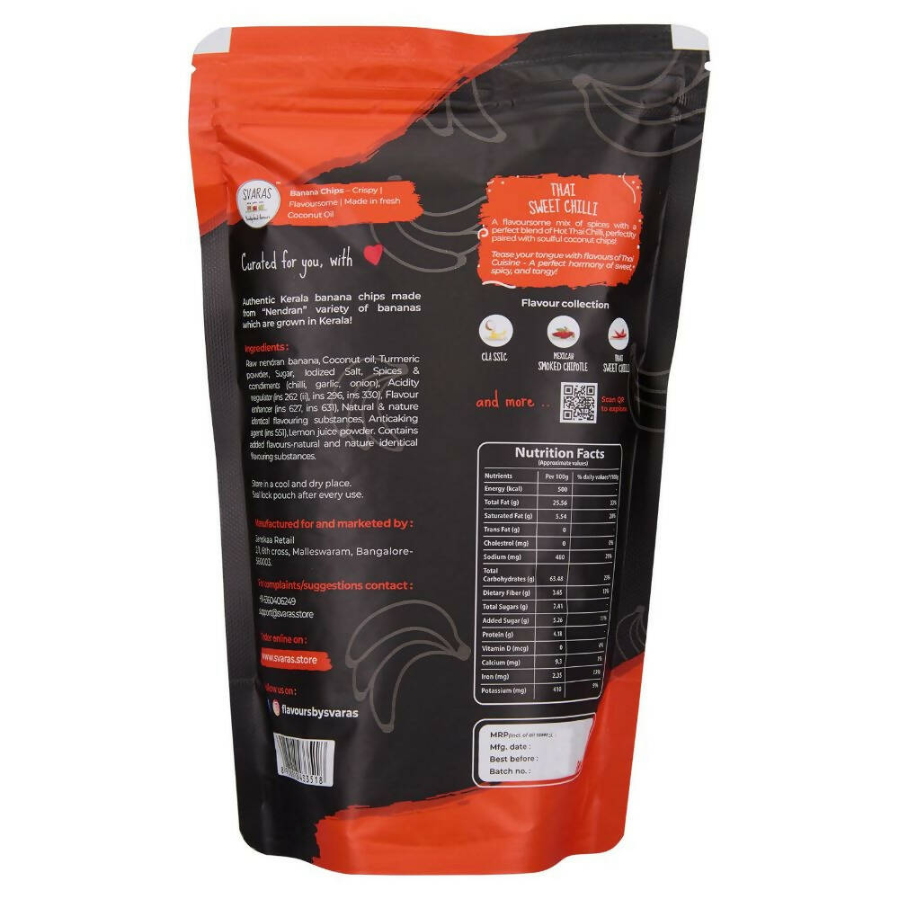 Svaras kerala banana chips thai sweet chilli 50g back (1)