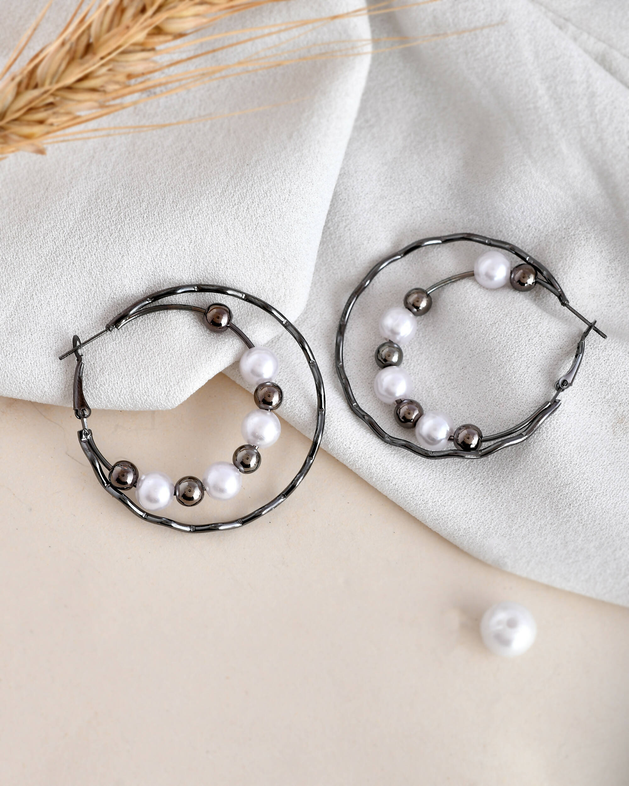 Pearl hanging earrings online sales