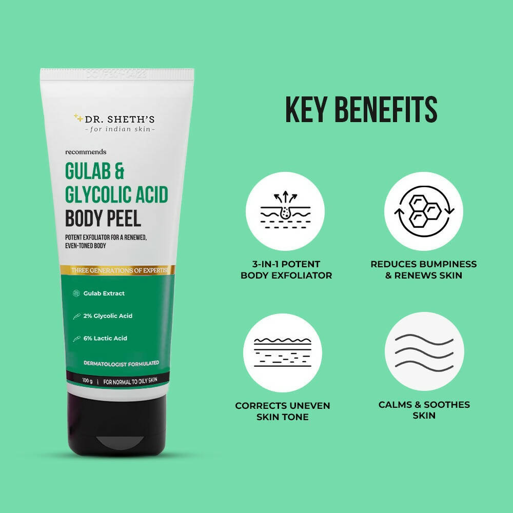 Dr. Sheth's Gulab & Glycolic Acid Body Peel - Distacart