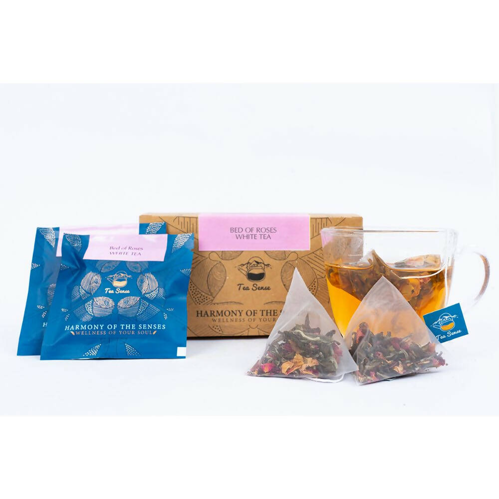 Tea Sense Bed Of Roses White Tea Bags Box - Distacart