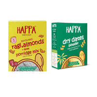 Thumbnail for Happa Organic Baby Food Sprouted Ragi, Almonds + Dates Porridge Mix Combo - Distacart