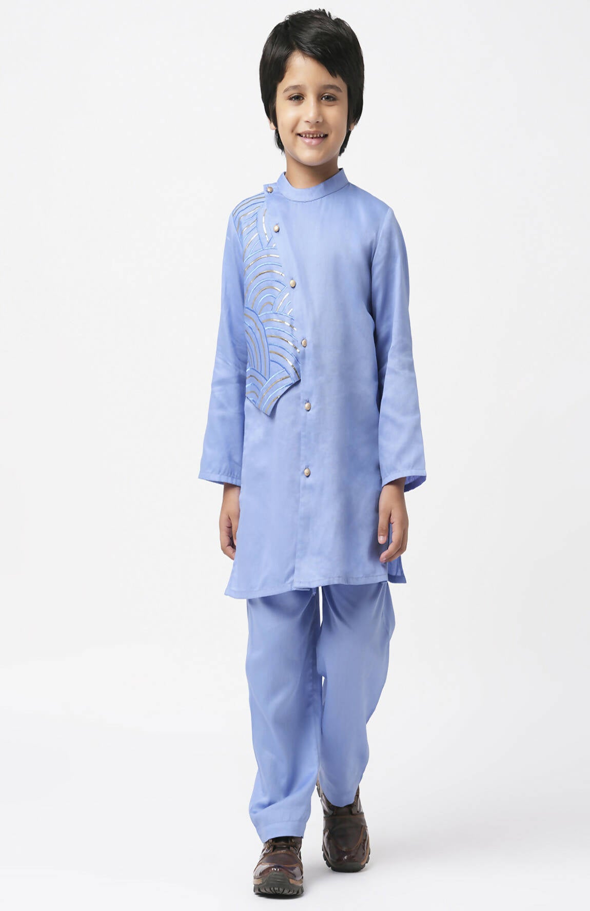 Lil Drama Bollywood Tadka Blue Kurta Pant Set For Boys - Distacart