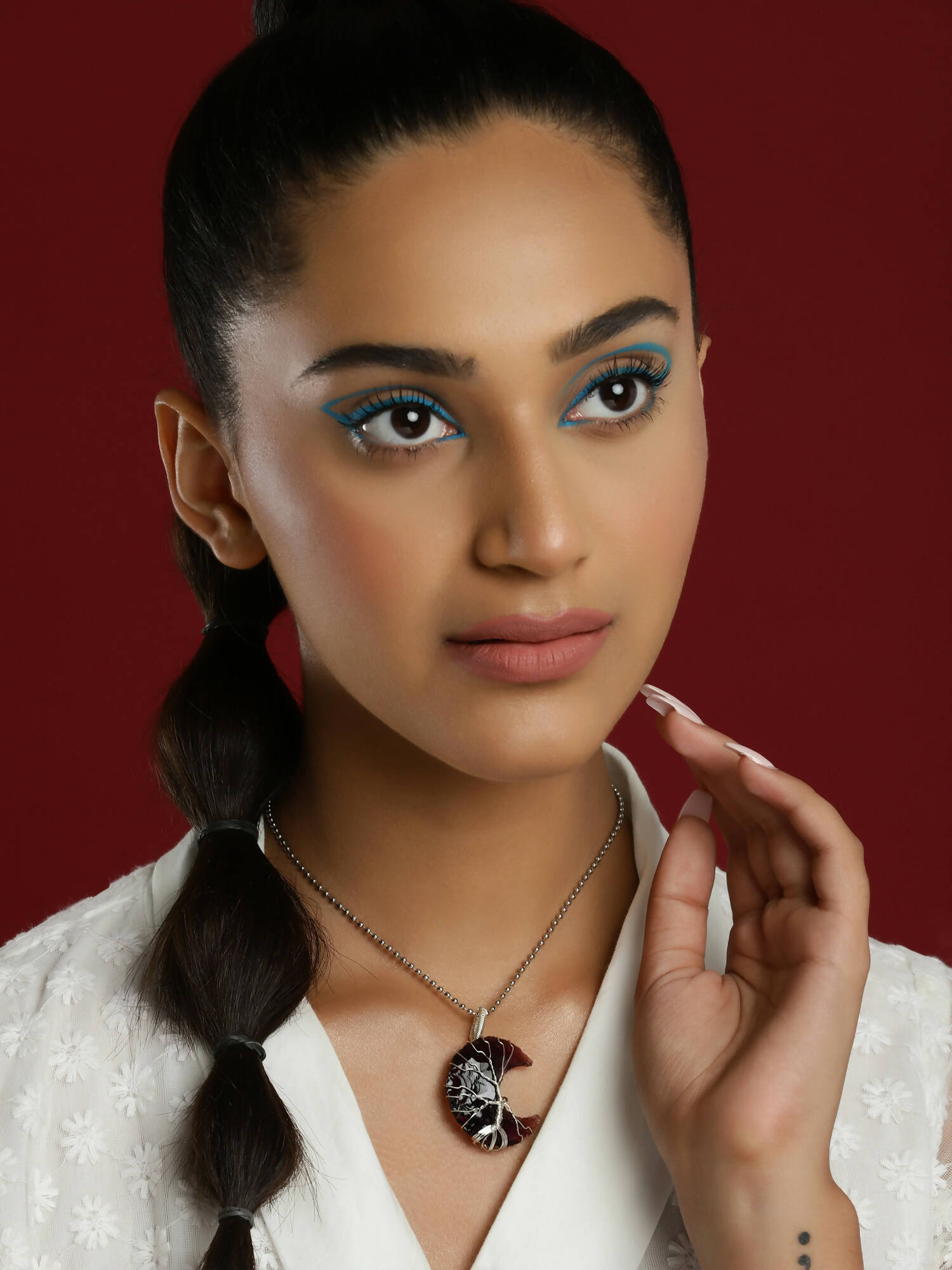 Women's Silver-Toned Purple Silver-Plated Handcrafted Chain - Ruby Raang - Distacart