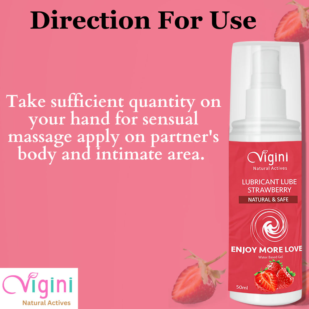 Vigini Intimate Strawberry Lubricant Personal Lube Water Based Gel - Distacart