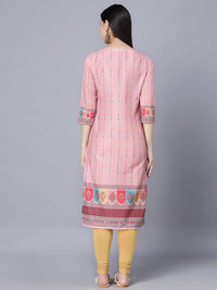 Thumbnail for Myshka Women Pink Striped Kurta - Distacart