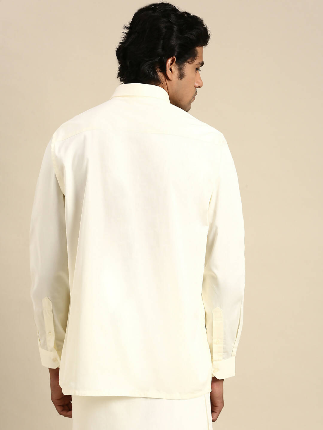 Ramraj Cotton Mens Cotton Cream Colour Full Sleeve Shirt - Distacart