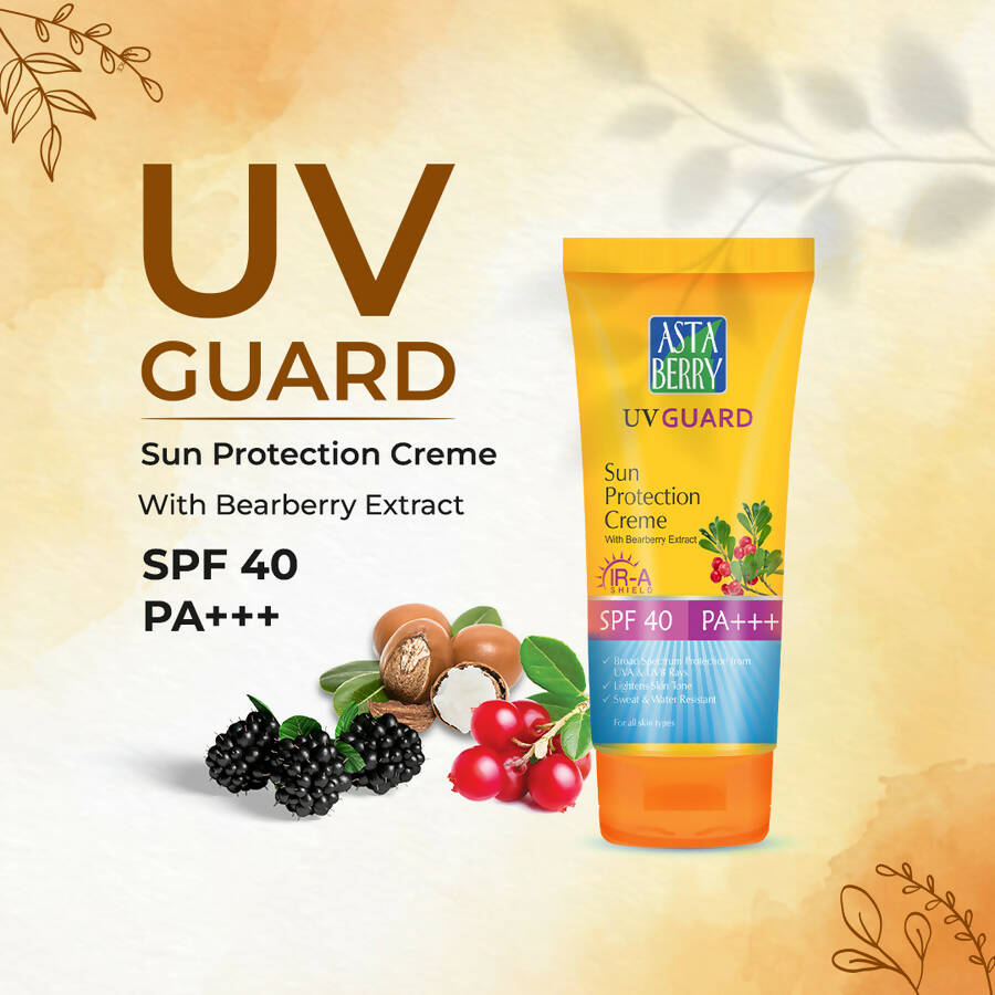 Astaberry UV Guard Sun Protection Crème SPF 40- Bearberry Extract - Distacart