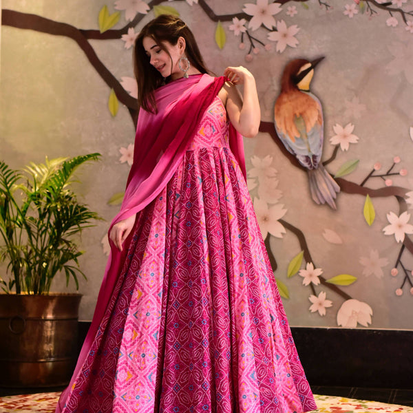 Everywhere Designer Pink Silk Cotton Stitched Suit With Dupatta - Anbazaar - Distacart