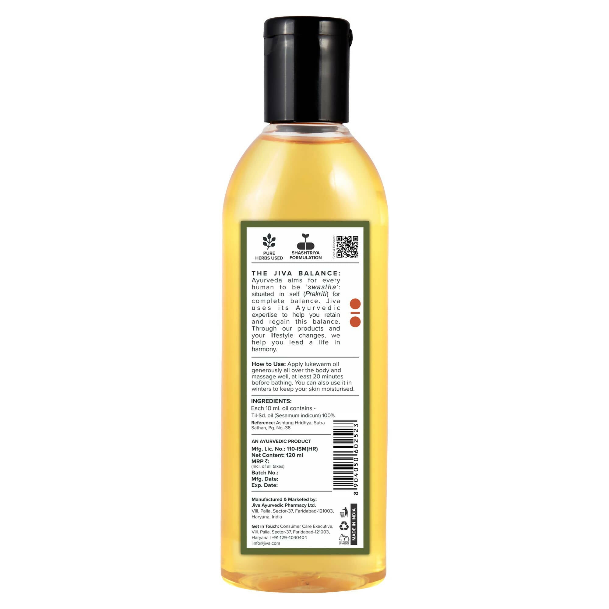 Jiva Ayurveda Medicated Til Oil - Distacart