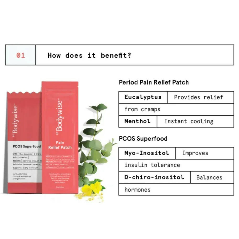 BeBodywise PCOS Superfood & Period Pain Relief Patch - Distacart