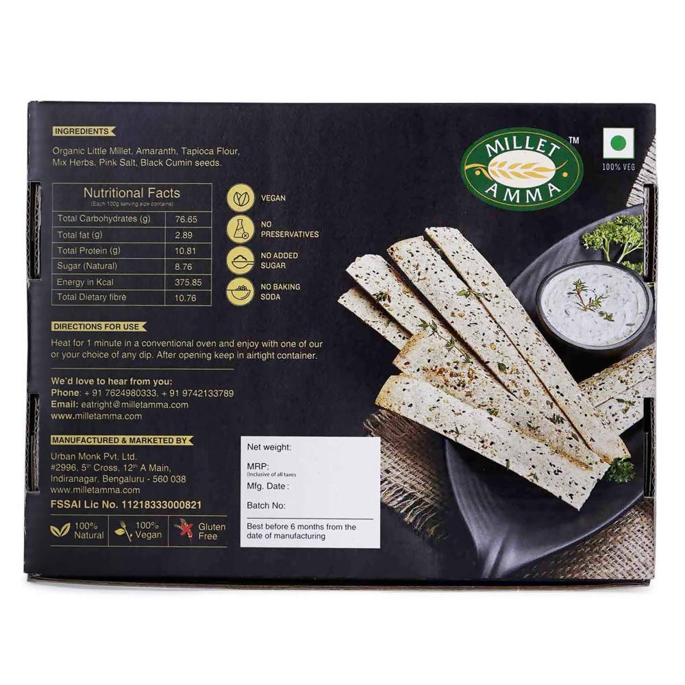 Millet Amma Organic Millet Lavash (Gluten Free) - Distacart