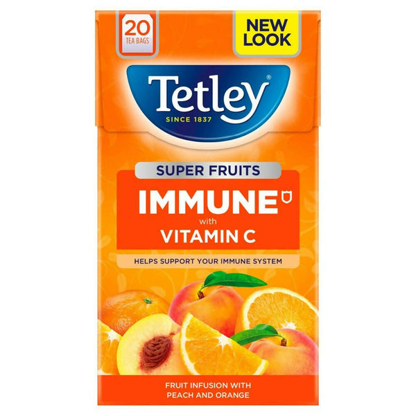 Tetley Immune Vitamin C Fruit Infusion With Peach And Orange Tea Bags - Distacart
