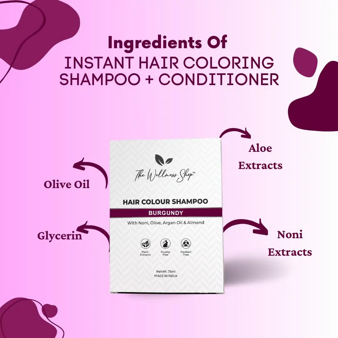 The Wellness Shop Hair Colour Shampoo - Burgundy - Distacart