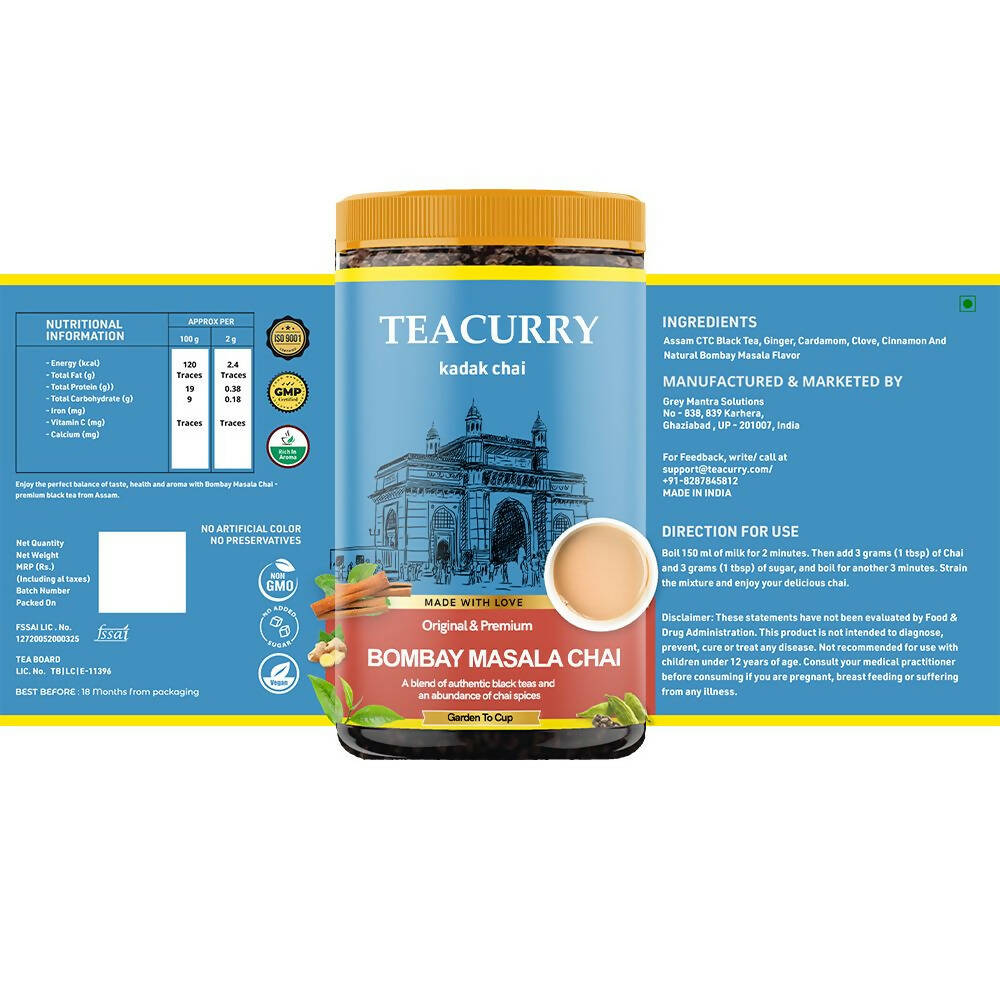 Teacurry Bombay Masala Chai Powder - Distacart