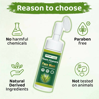 Herbal Canada Neem Aloe Vera Foaming Face Wash - Distacart