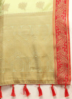 Thumbnail for Lorenvalley Fashion Seagreen Cotton Woven Design with Zari Weaving Design Saree - Distacart