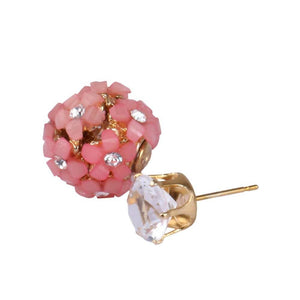 Trendoo Jewelry Gold Plated Stylish Fancy Party Wear Pink Studs
