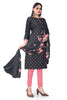 Black Slab cotton Printed Unstitched Dress Material - Tanvi - Distacart